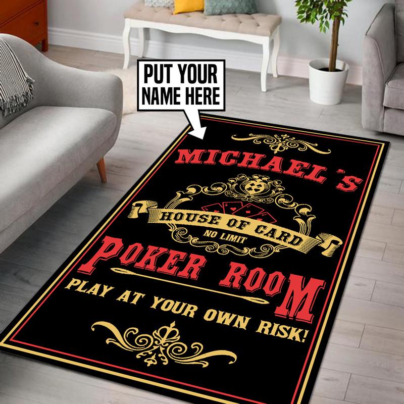 Personalized Poker Room Rug 06084