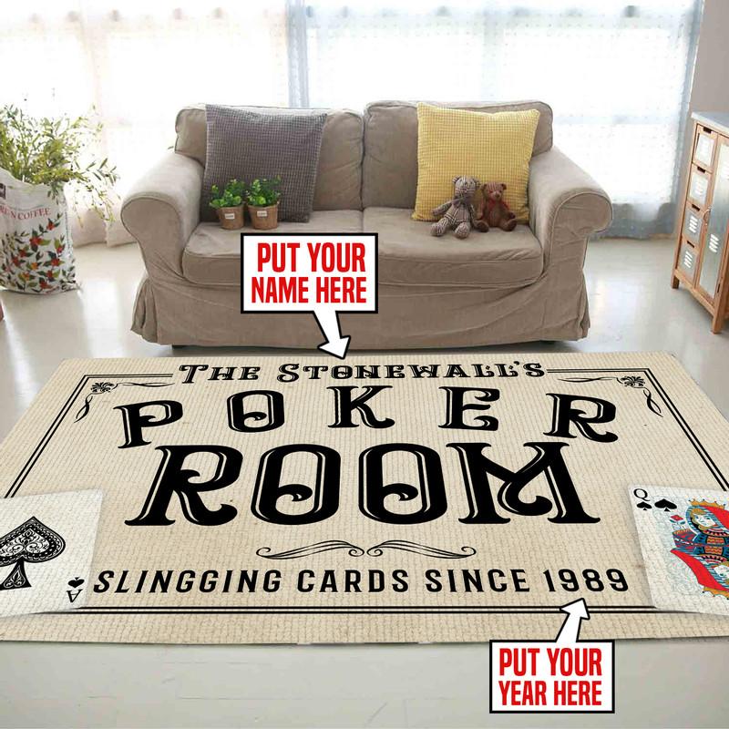 Personalized Poker Room Rug 06442