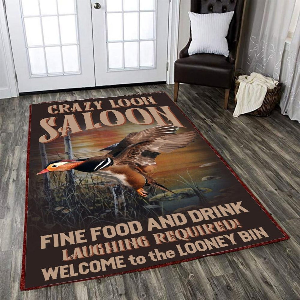 Crazy Loon Saloon Welcome to the Looney Bin Rug 06163