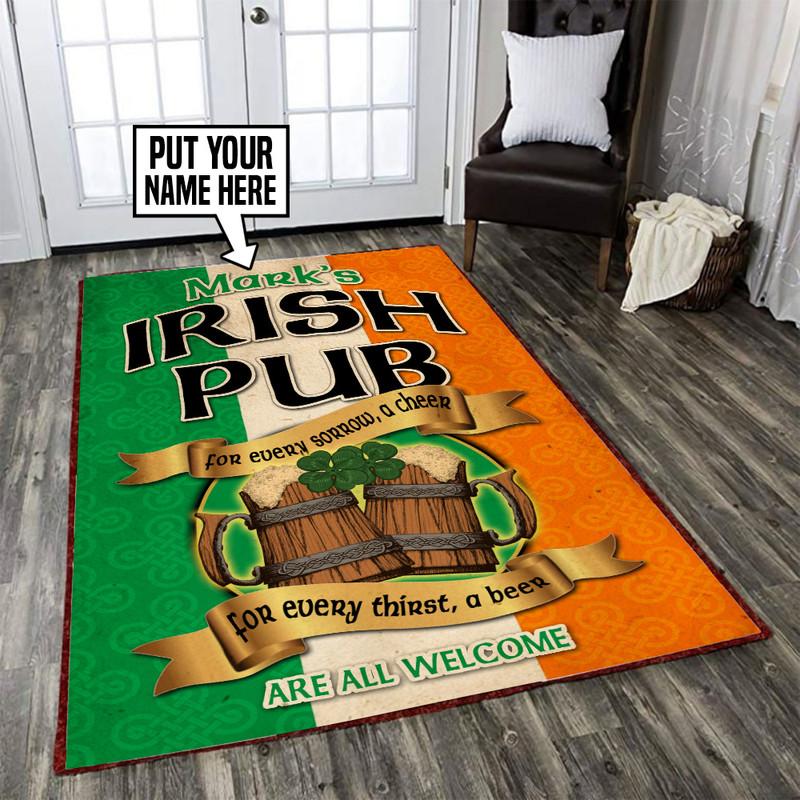 Personalized Irish Pub Rug 06776