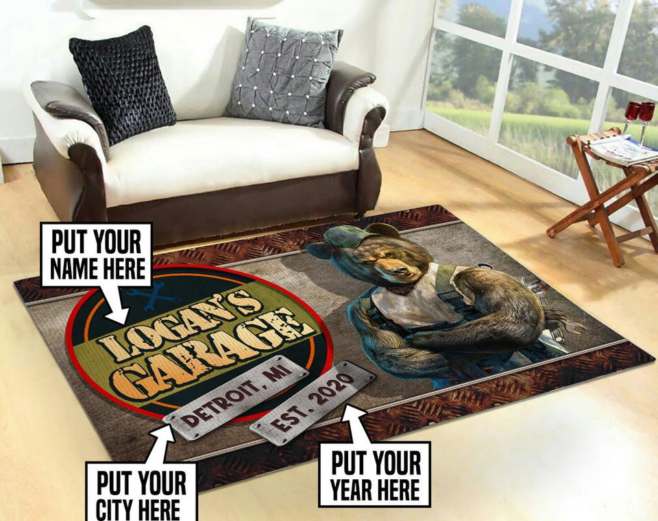 Personalized Garage Rug 06743