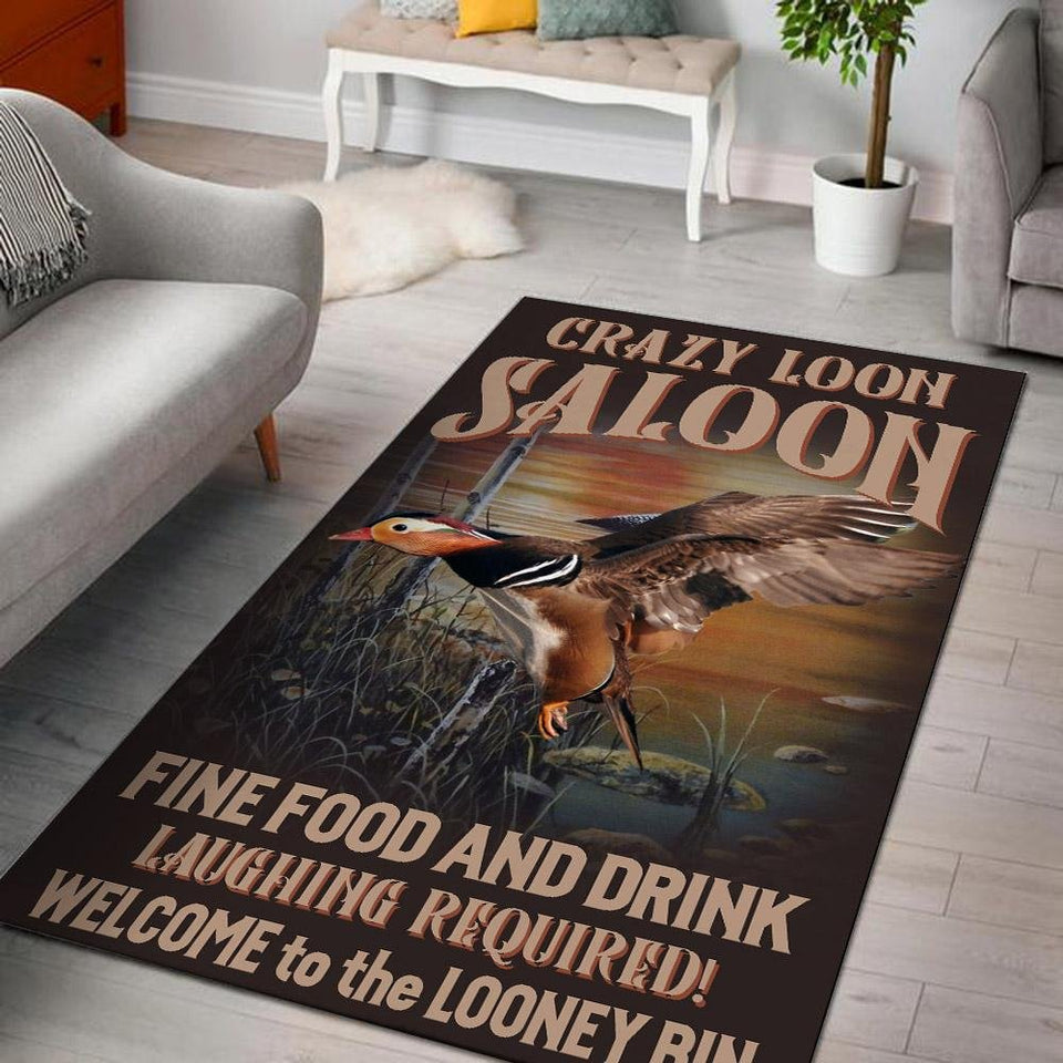 Crazy Loon Saloon Welcome to the Looney Bin Rug 06163