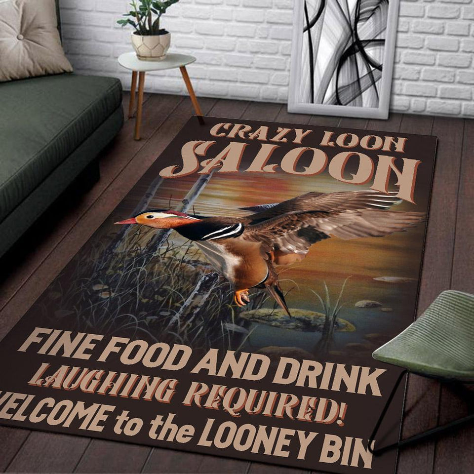 Crazy Loon Saloon Welcome to the Looney Bin Rug 06163