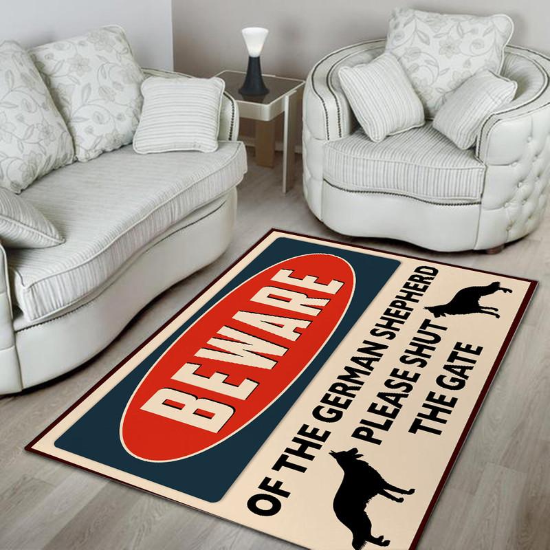 Beware of the German Shepherd Rug 05518