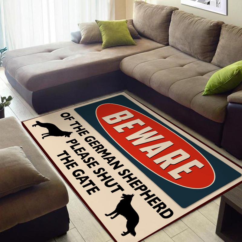 Beware of the German Shepherd Rug 05518