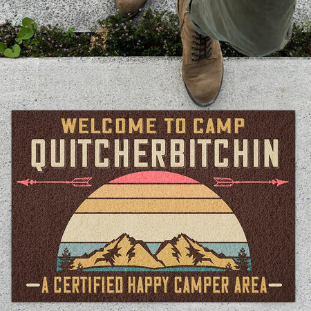 Welcome to Camp Quitcherbitchin Door Mat Inside Rug Floor