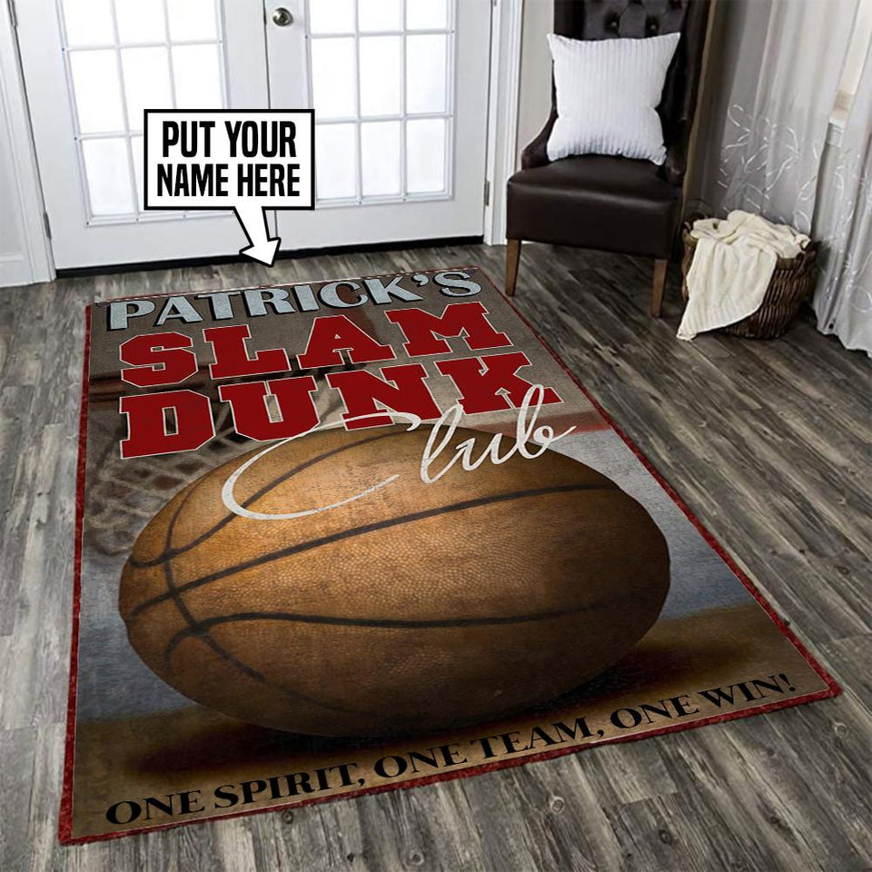 Personalized Basketball Slam Dunk Rug 06225