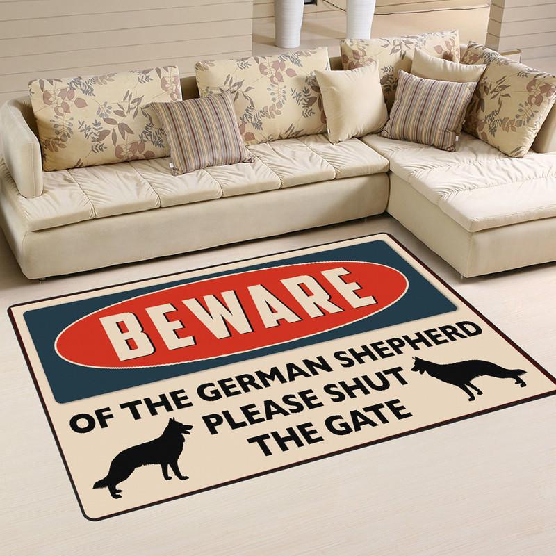 Beware of the German Shepherd Rug 05518