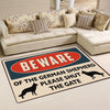 Beware of the German Shepherd Rug 05518