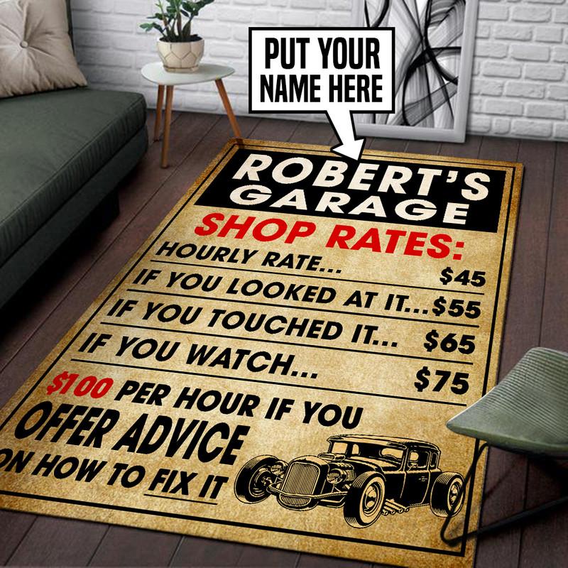 Personalized Garage Rug 05426