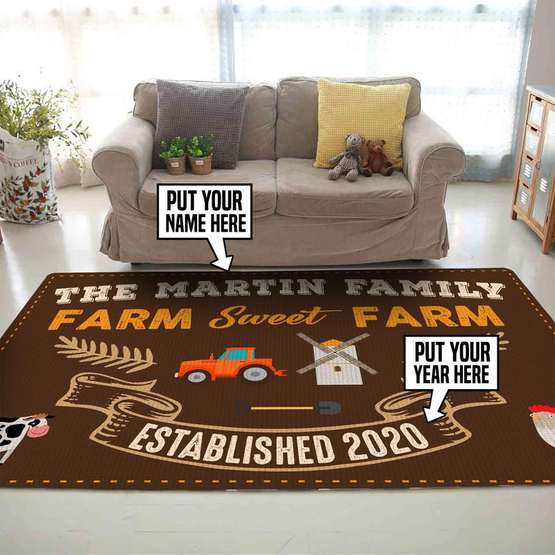 Personalized Farm Sweet Farm Rug 06433
