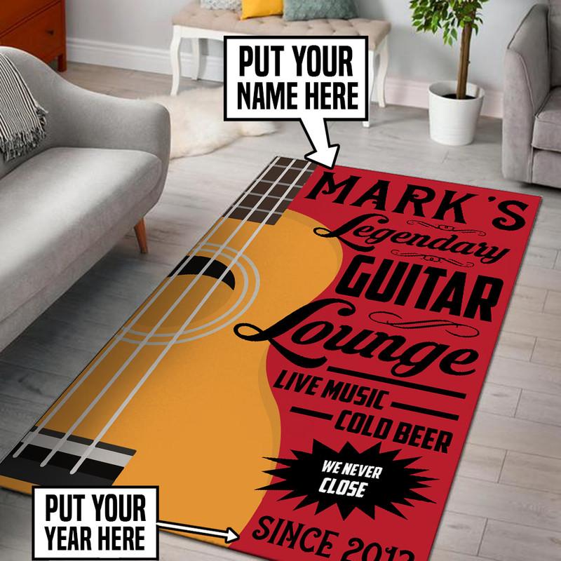 Personalized Guitar Lounge Rug 05960