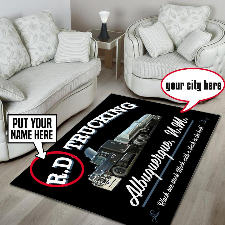 Personalized Convoy Rd Trucking Rug 05290