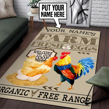 Personalized Welcome to Our Coop Farm Fresh Eggs Rug 06440