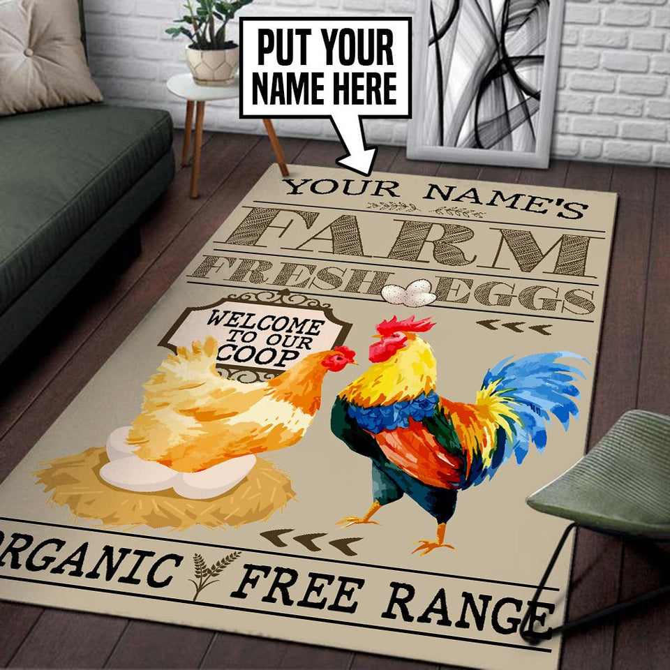 Personalized Welcome to Our Coop Farm Fresh Eggs Rug 06440