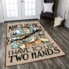 Funny Fishing Mine's So Big I Have to Use Two Hands Rug 05968