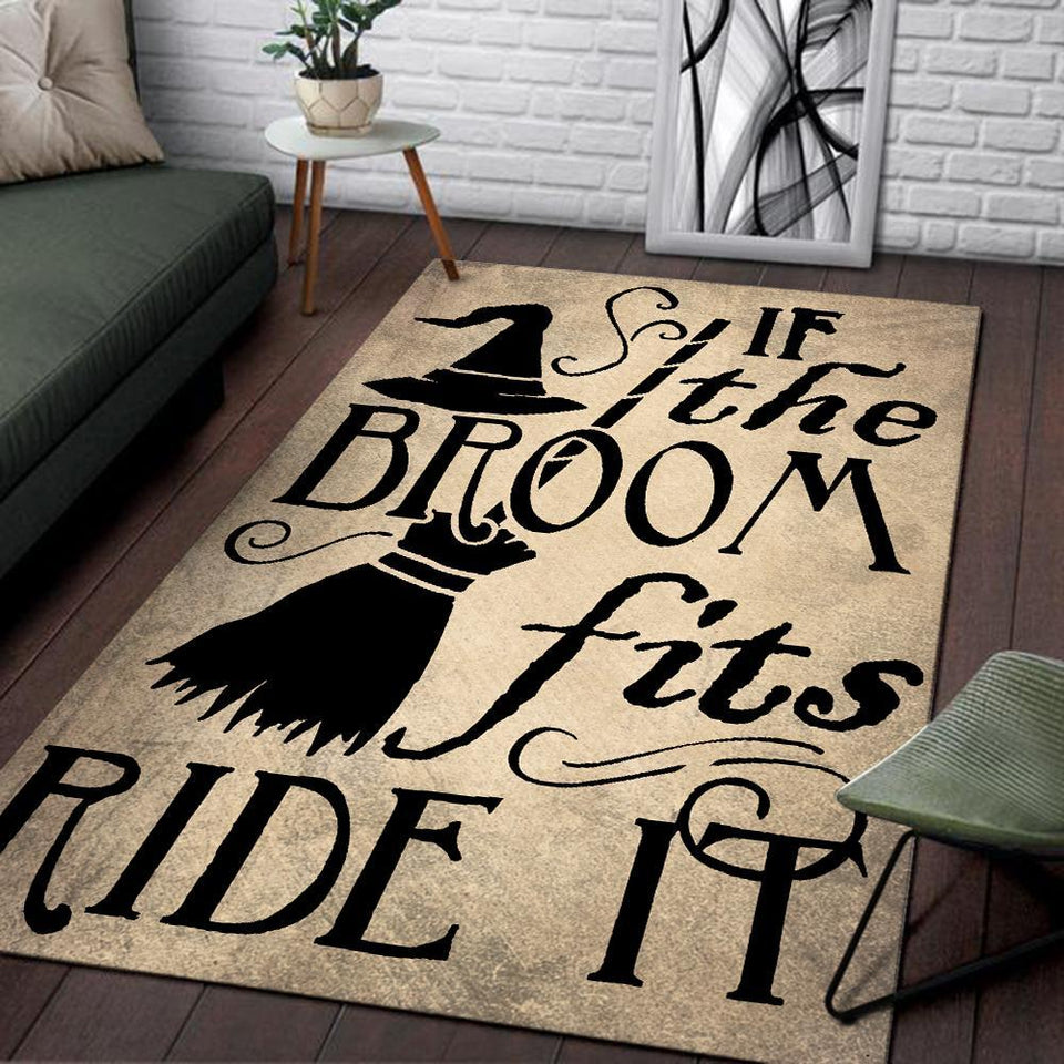 Halloween If the Broom Fits Ride it Rug 06094