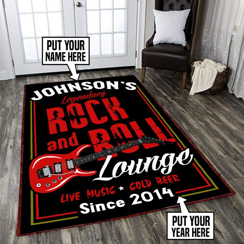 Personalized Rock and Roll Lounge Rug 05959