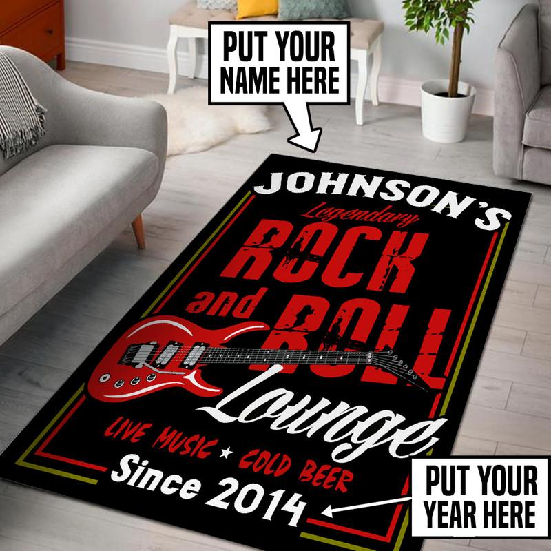 Personalized Rock and Roll Lounge Rug 05959