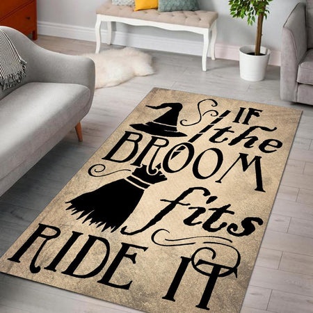 Halloween If the Broom Fits Ride it Rug 06094