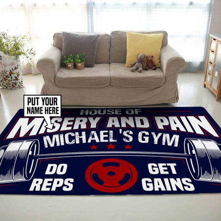 Personalized House of Misery and Pain Rug 06691