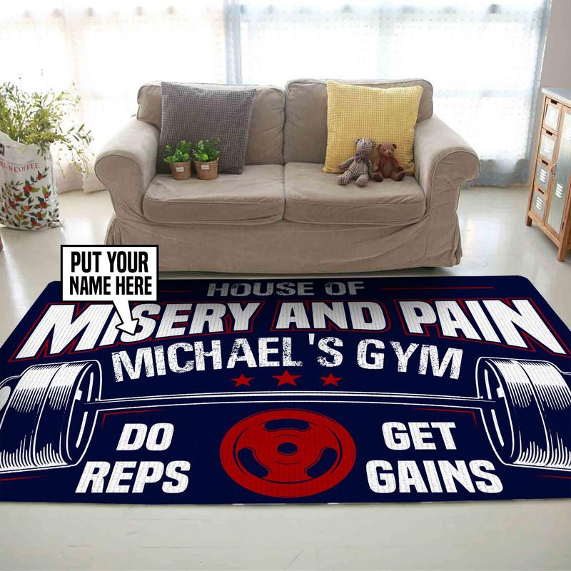 Personalized House of Misery and Pain Rug 06691