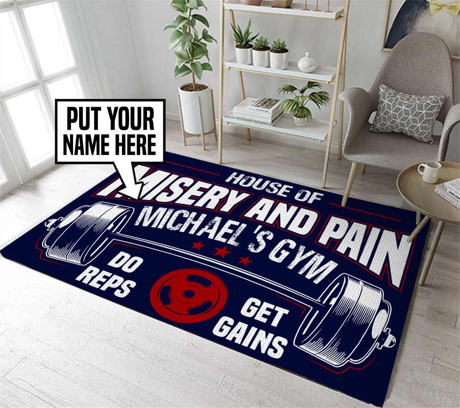 Personalized House of Misery and Pain Rug 06691