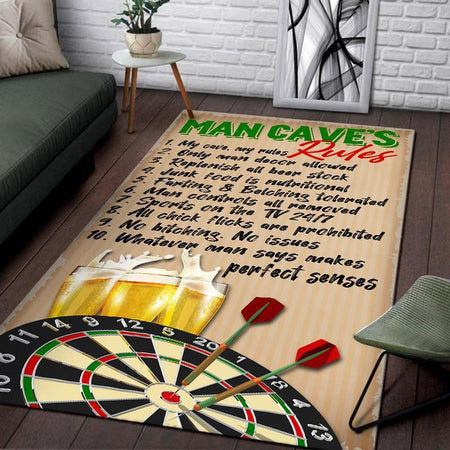 Man Cave Rules Rug 06074