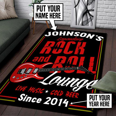 Personalized Rock and Roll Lounge Rug 05959