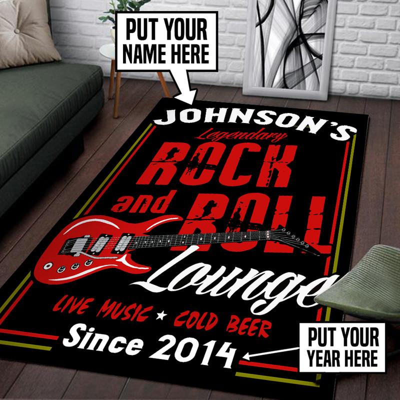 Personalized Rock and Roll Lounge Rug 05959