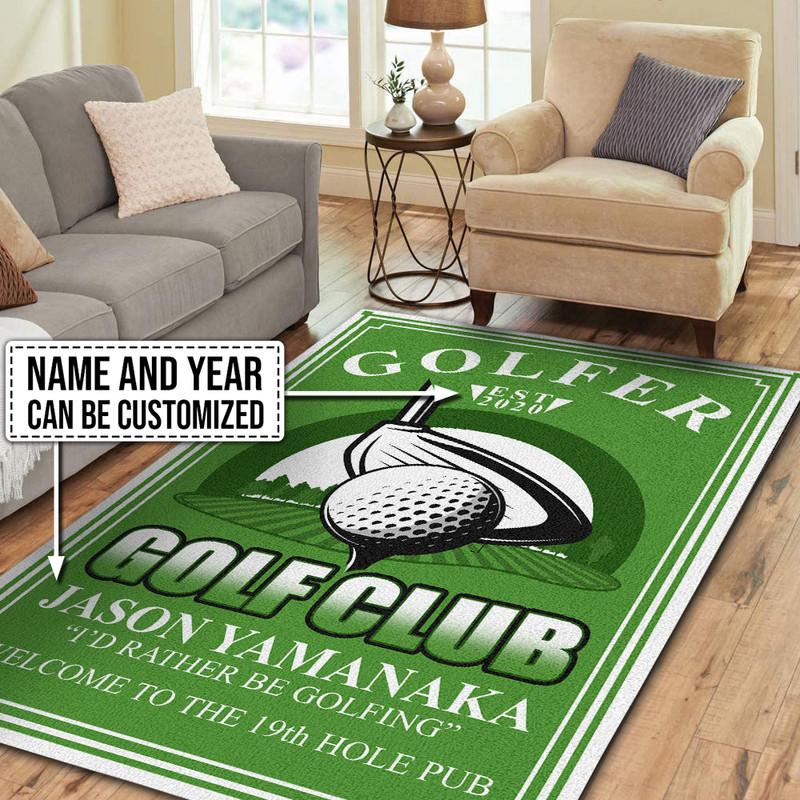 Personalized Golfer 19th Hole Club Rug 07121