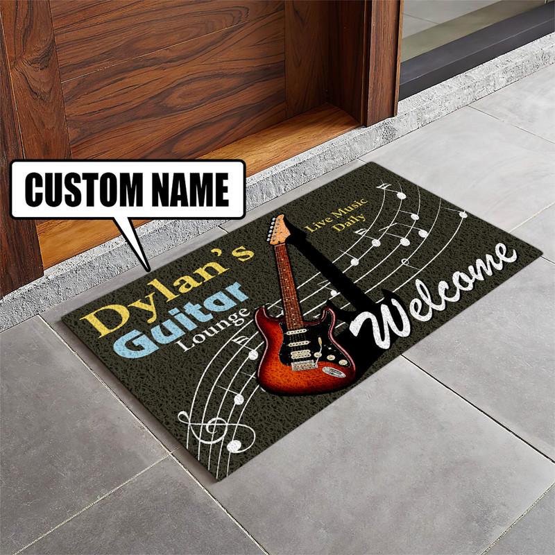 Personalized Guitar Lounge Door Mat Inside Rug Floor Outdoor