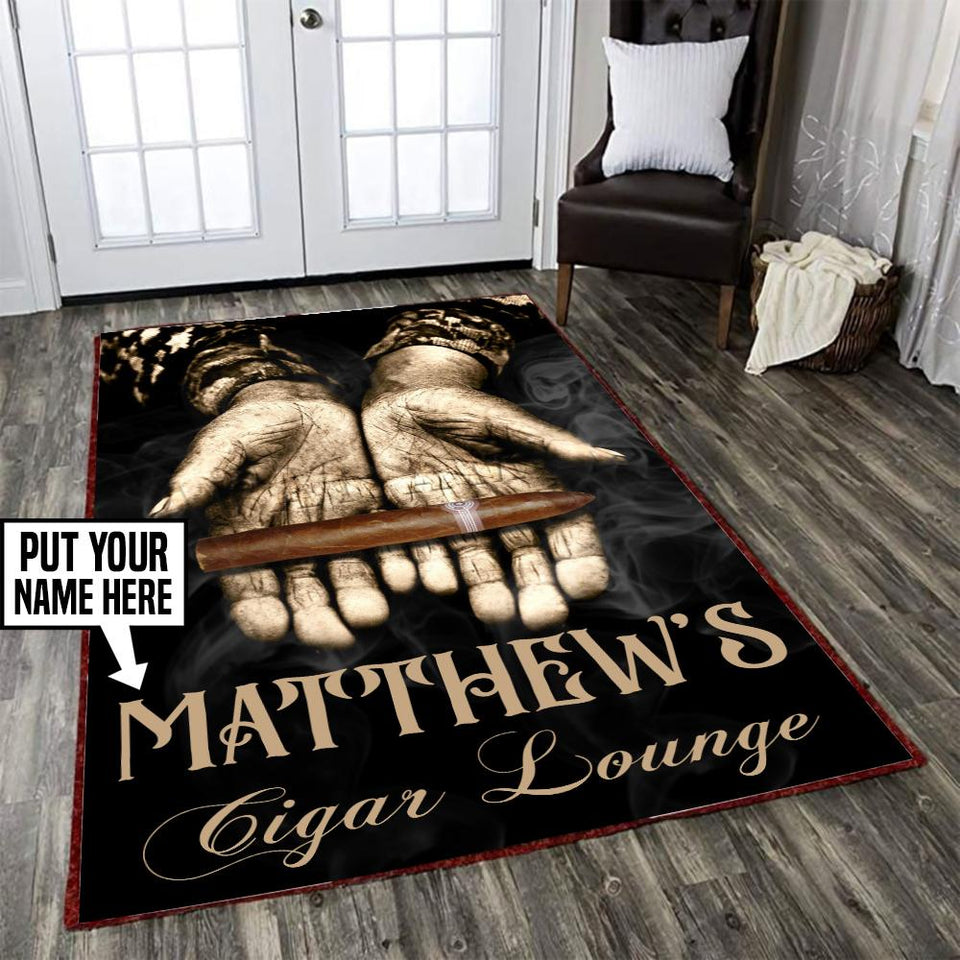 Personalized Cigar Lounge Rug 06472