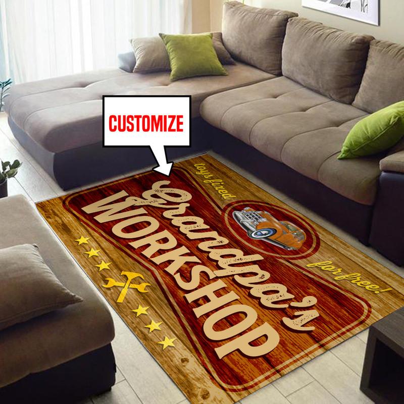 Personalized Workshop Toys Fixed for Free Rug 05385