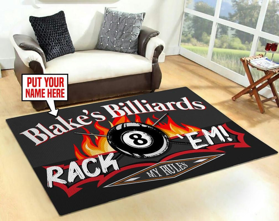 Personalized Rack 'em Billiards Rug 05806