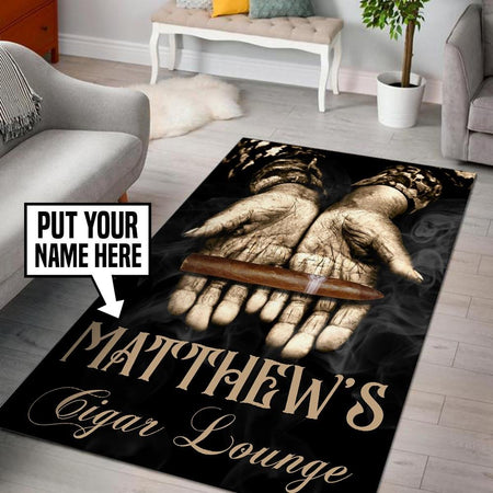 Personalized Cigar Lounge Rug 06472