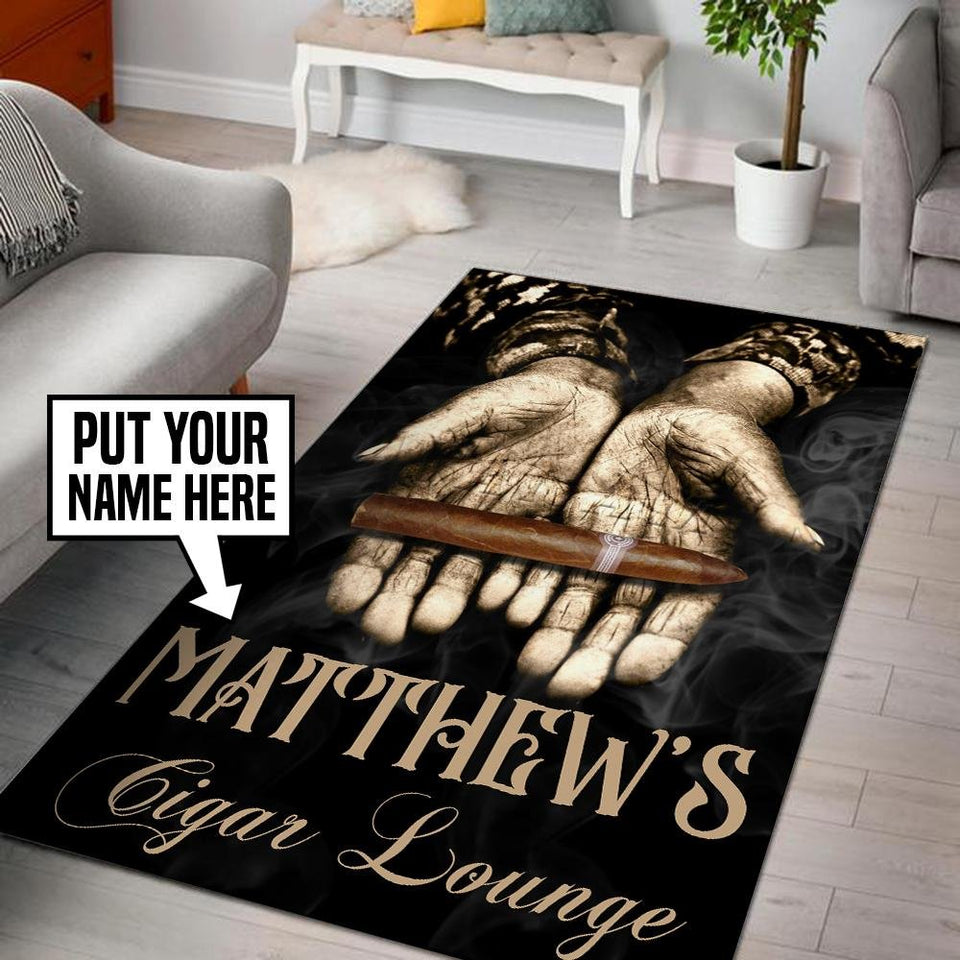 Personalized Cigar Lounge Rug 06472