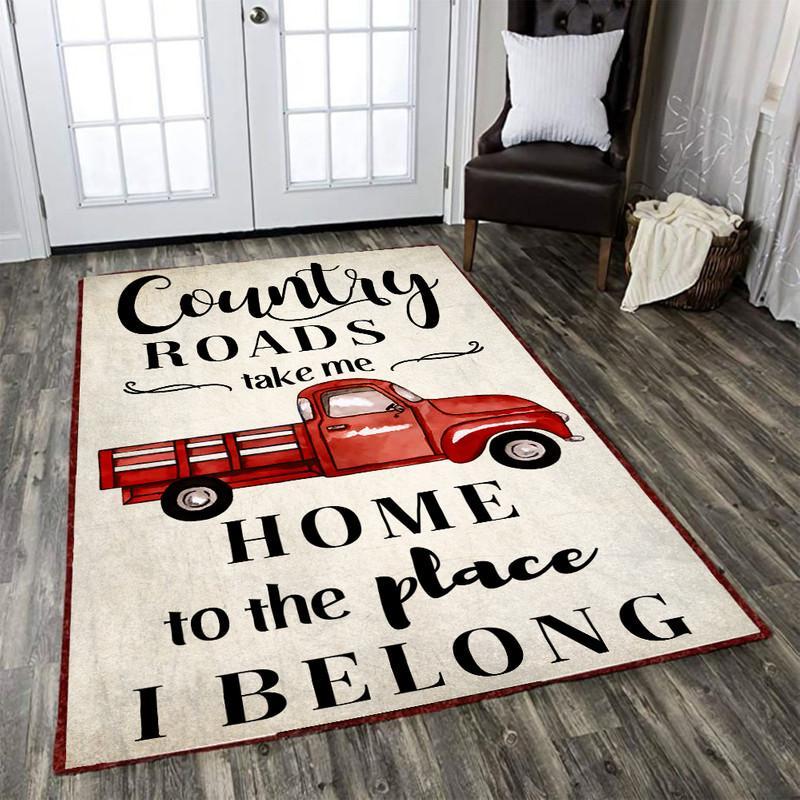 Country Roads Take Me Home to the Place I Belong Rug 05762