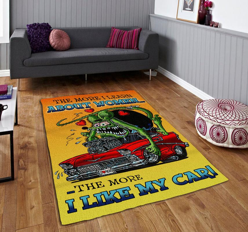 The More I Learn About Women the More I Like My Car Rug 07162