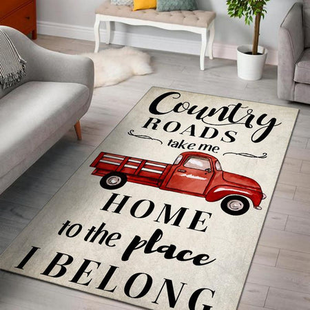 Country Roads Take Me Home to the Place I Belong Rug 05762
