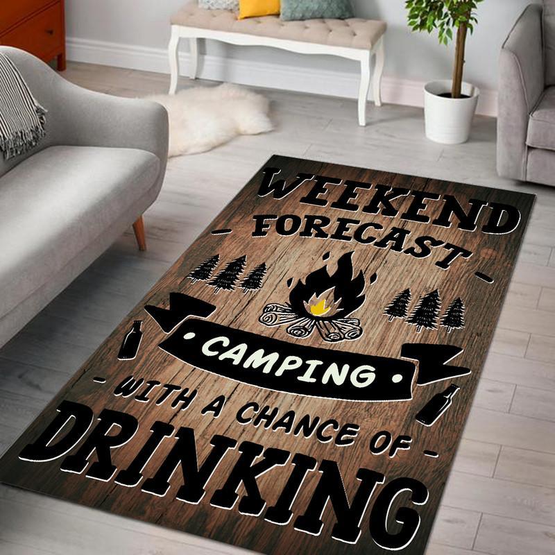 Weekend Forecast Camping With a Chance of Drinking Rug 05941