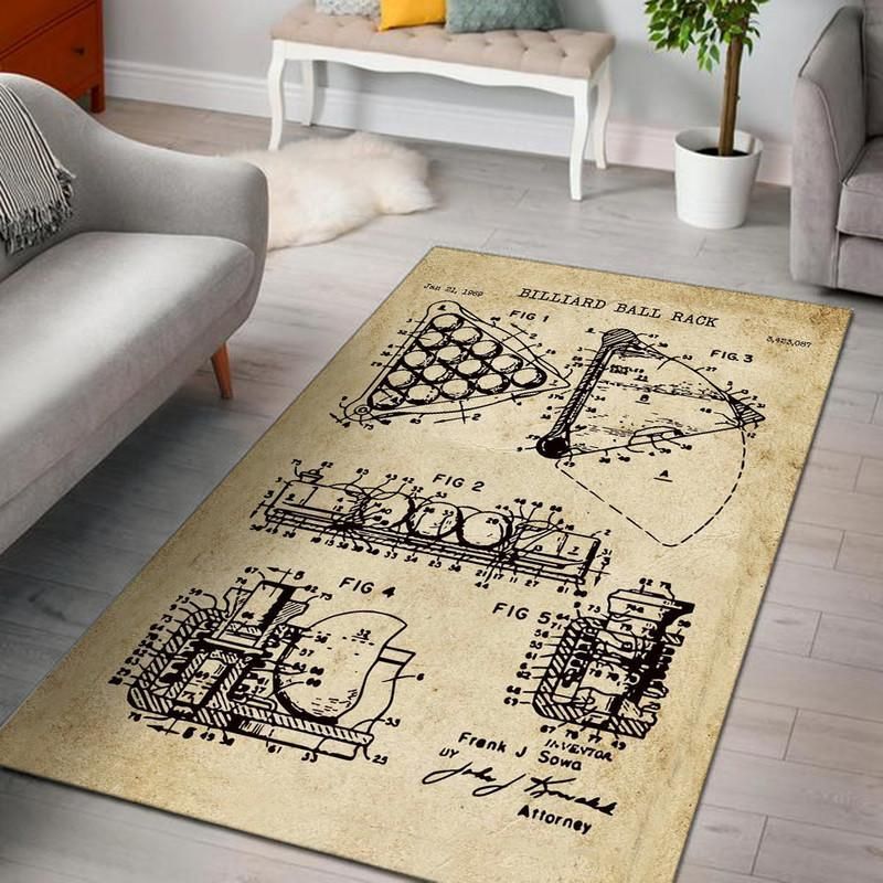 1969 Billiard Ball Rack Patent Rug 05998