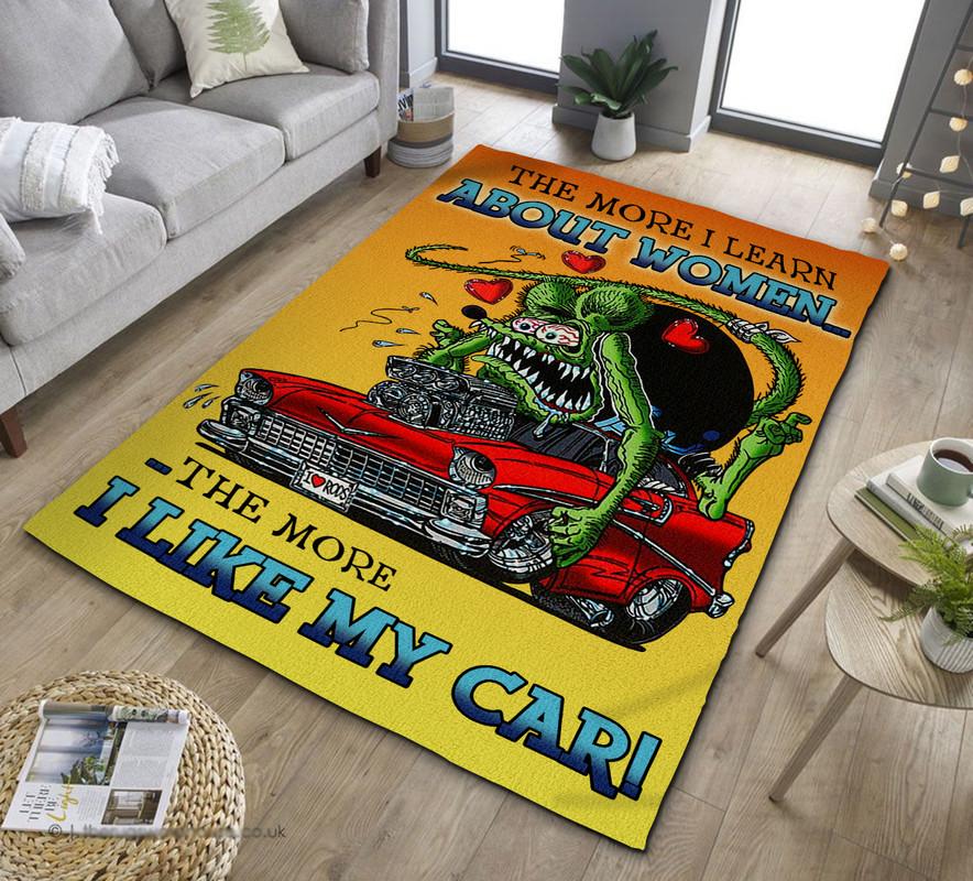The More I Learn About Women the More I Like My Car Rug 07162