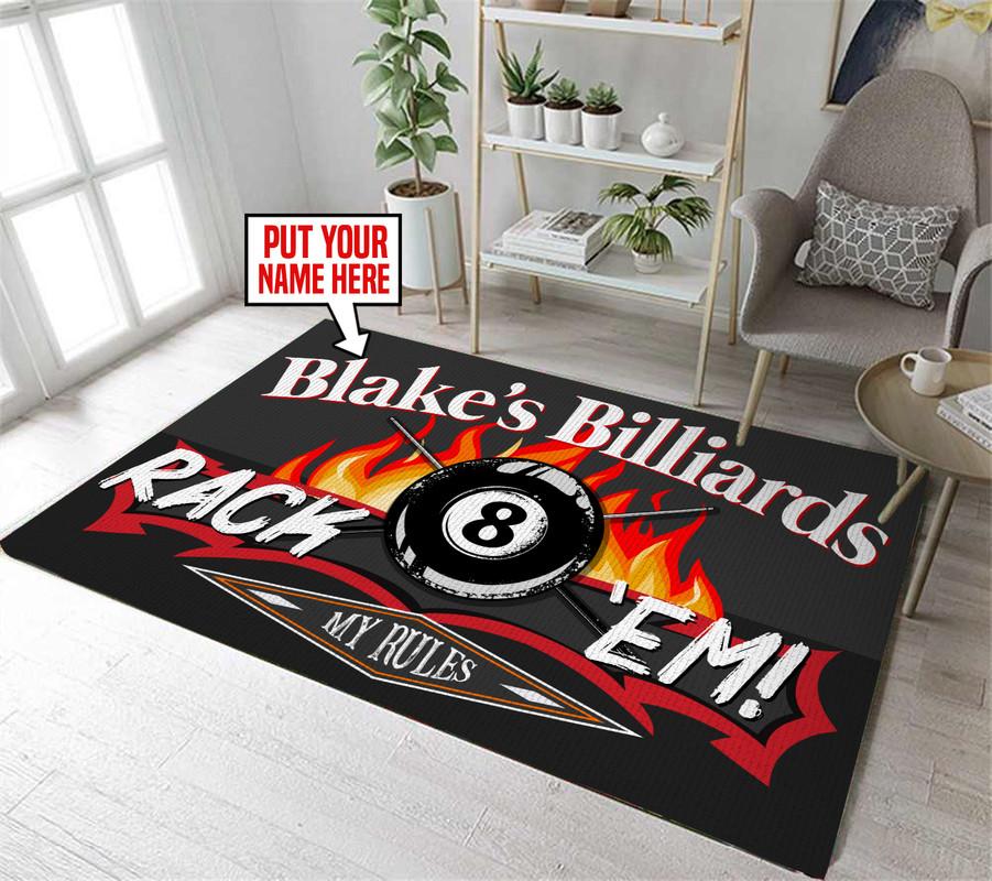 Personalized Rack 'em Billiards Rug 05806