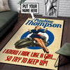 Personalized Lambretta Scooter Girl Mods Rug 05532