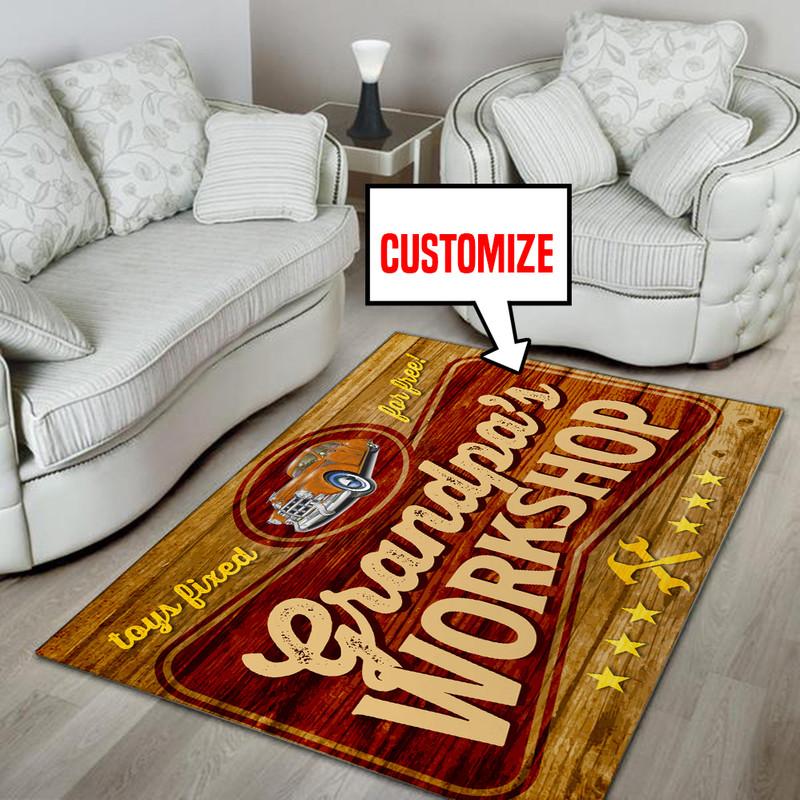 Personalized Workshop Toys Fixed for Free Rug 05385