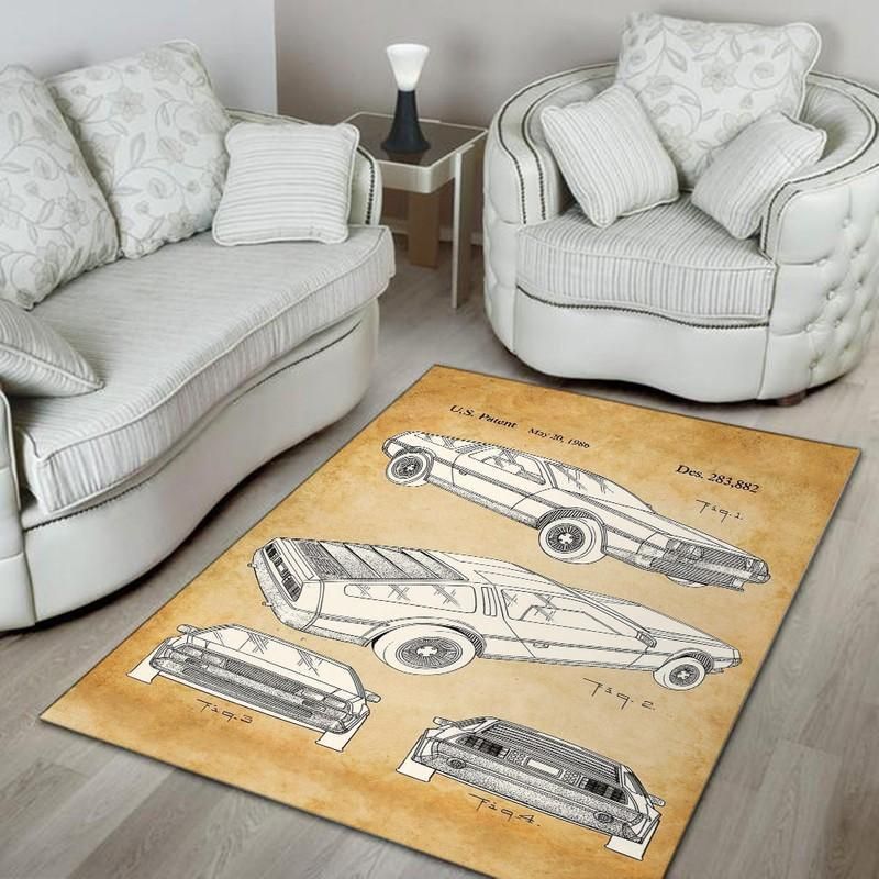 Btf Rug Back to the Future Delorean Bttf Time Machine 04811