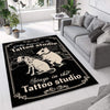 Bull Terrier Tattoo Artist Studio Rug Outdoor Indoor Rugs Living