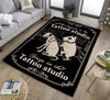 Bull Terrier Tattoo Artist Studio Rug Outdoor Indoor Rugs Living