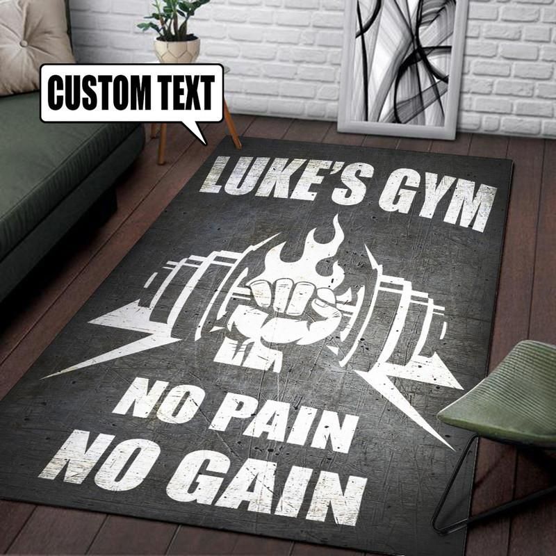 Personalized No Pain No Gain Rug 06888